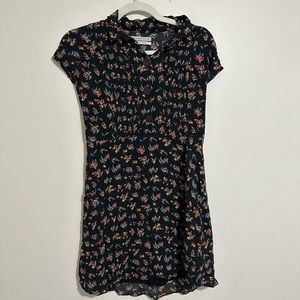 Flower button up short dress
